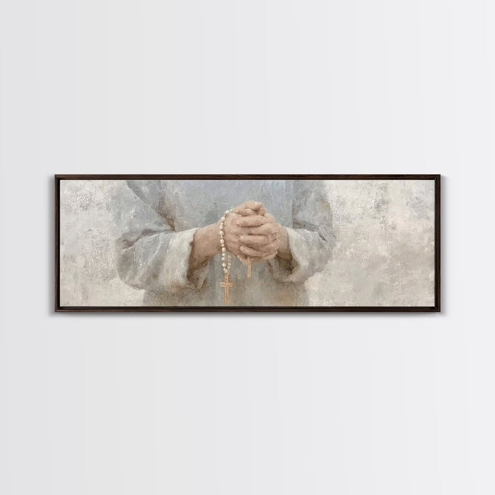 Gentle Spirit Light – Framed Canvas Print – Christian Wall Art – Christian Art – Panoramic Frame – Christian Painting – Christmas Art