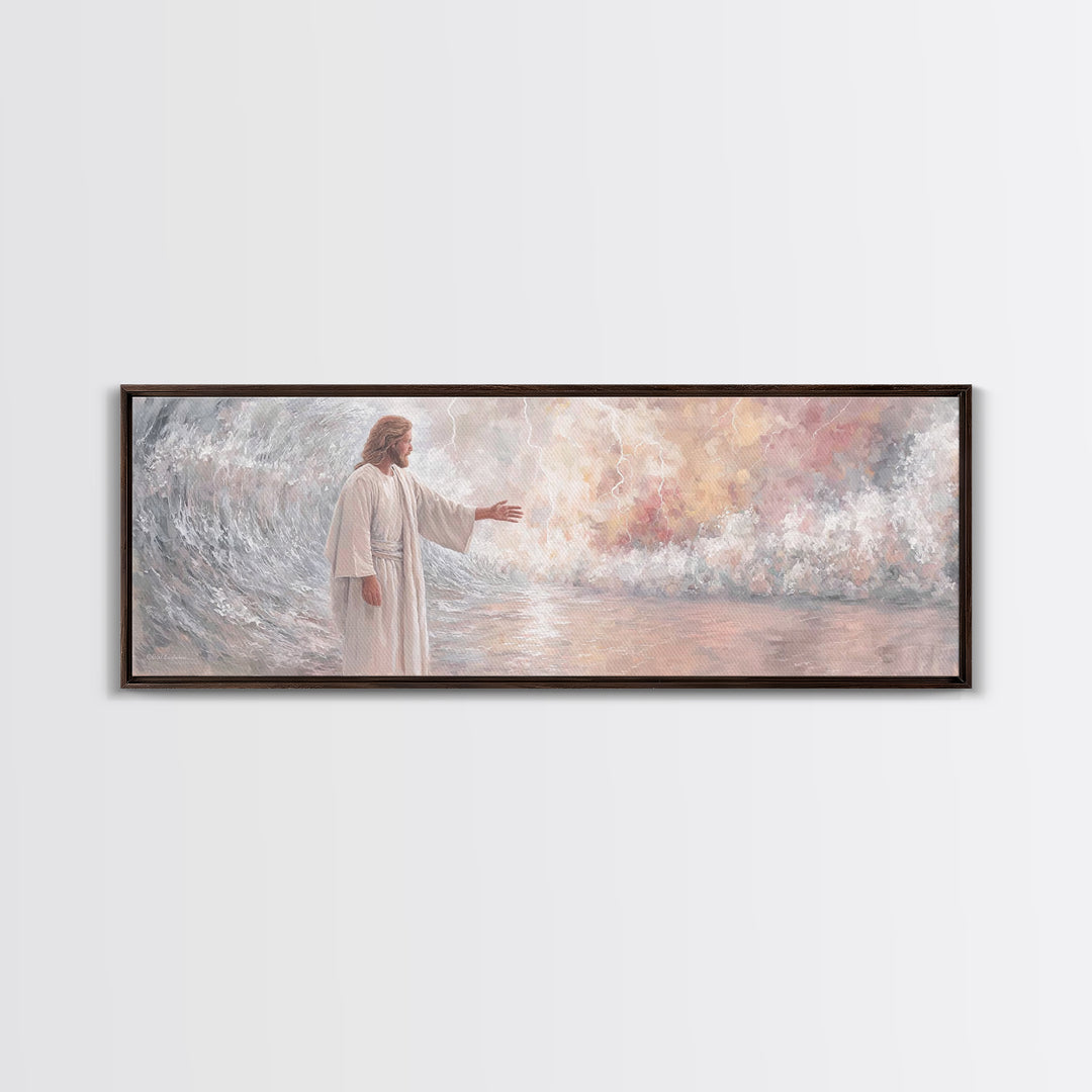 Light Of Hope – Framed Canvas Print – Panoramic Painting – Christian Art Canvas – Christian Wall Art – Jesus Painting – Subtle Christian Ar