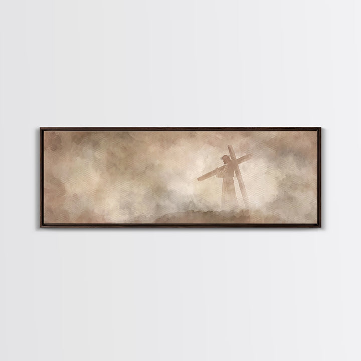 Path Of Mercy – Framed Canvas Print – Panoramic Print – Christian Art – Jesus Painting – Modern Christian Art – Christian Wall Art