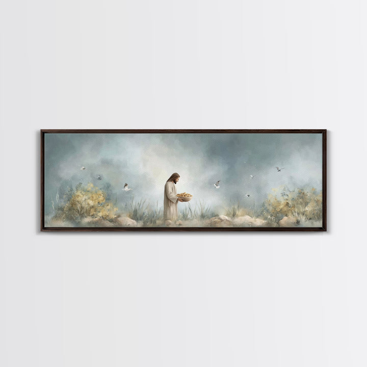 Gift Of Abundance – Framed Canvas Print – Christian Art Canvas – Panoramic Frame – Christian Wall Art – Jesus Painting – Christian Art