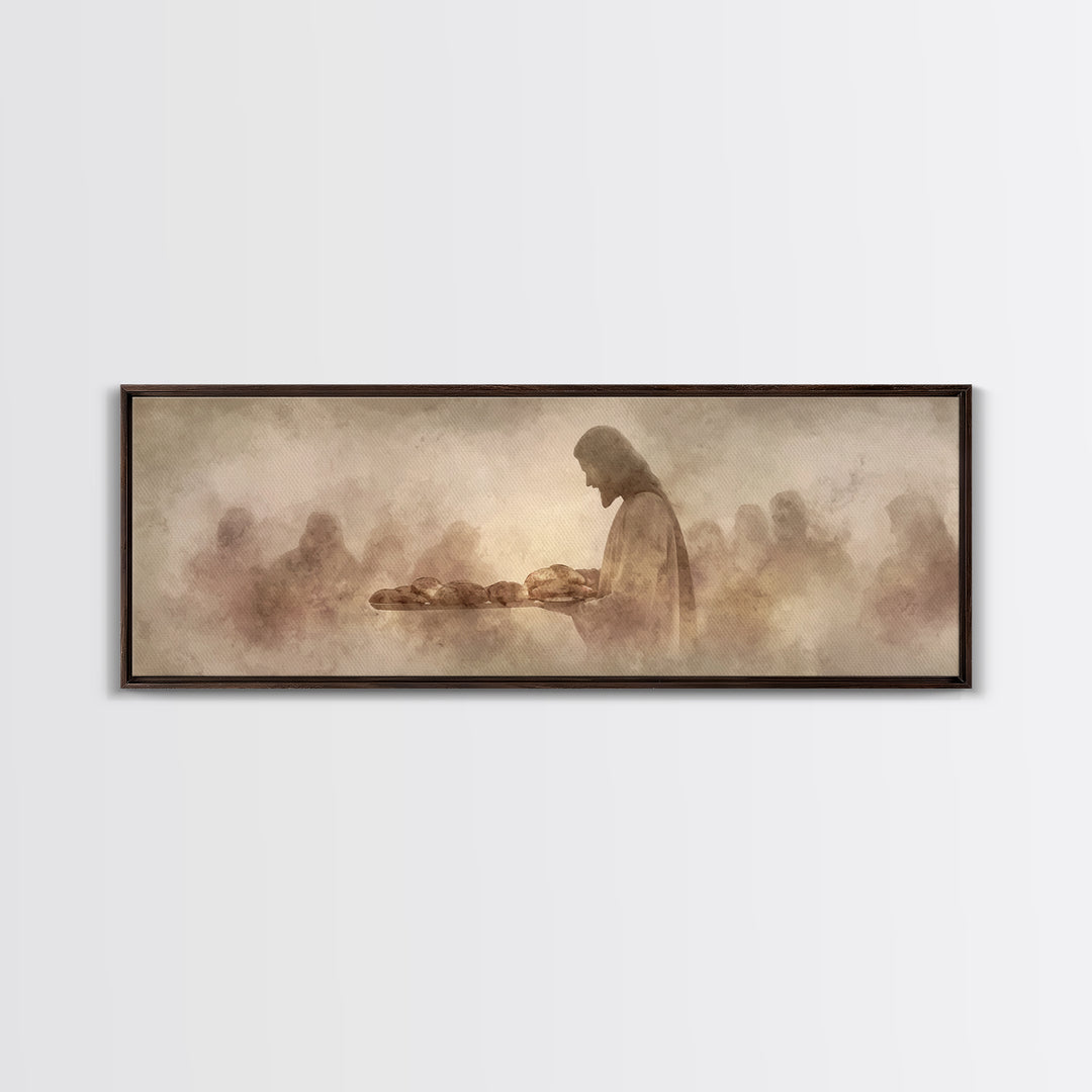 Sacred Offering | Framed Canvas Print | Christian Art Canvas | Panoramic Art | Jesus Painting | Christian Wall Art | Christian Gift