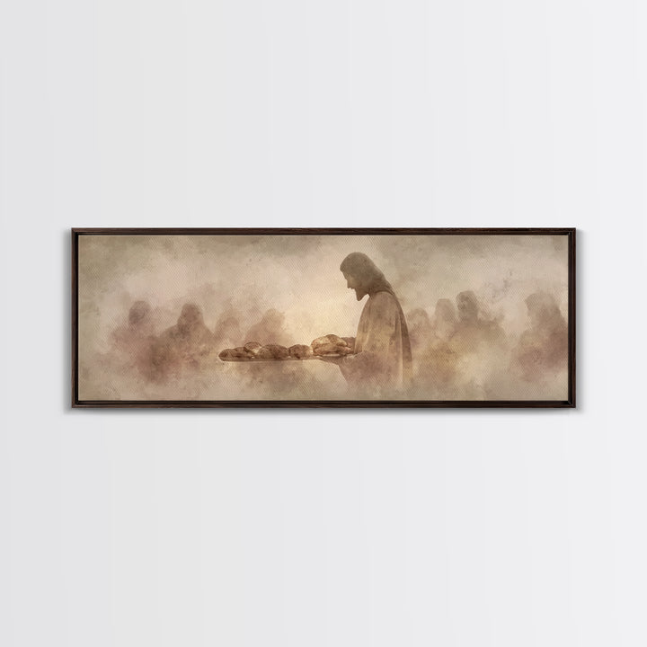 Sacred Offering | Framed Canvas Print | Christian Art Canvas | Panoramic Art | Jesus Painting | Christian Wall Art | Christian Gift