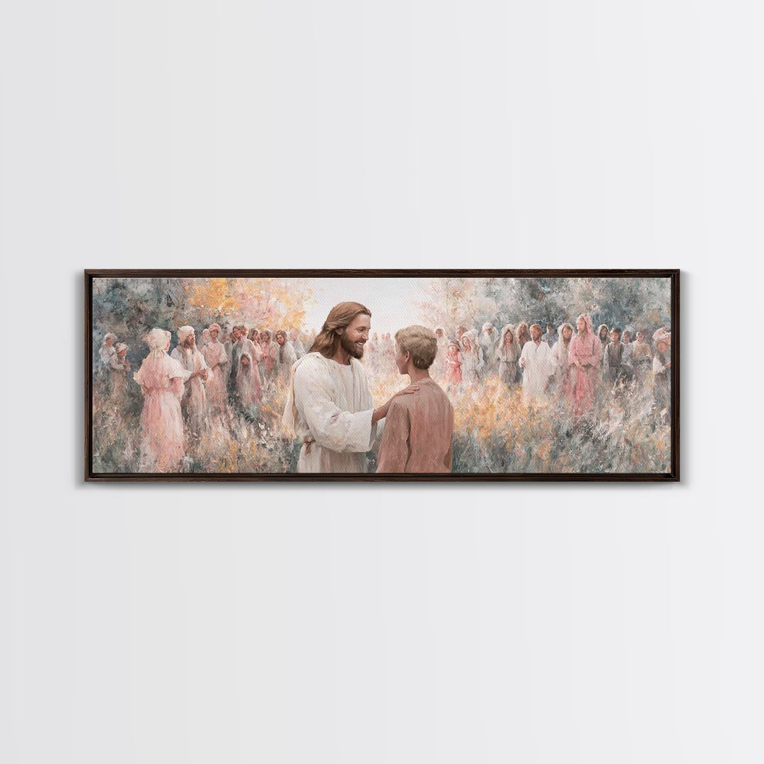 Fields Of Mercy – Framed Canvas Print – Christian Wall Art – Jesus Painting – Panoramic Art – Christian Art Canvas – Christian Decor