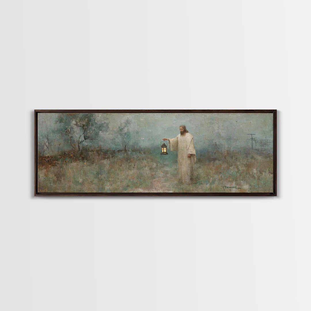 Dawn Of Peace – Framed Canvas Print – Christian Art – Jesus Painting – Panoramic Art – Christian Canvas – Vintage Christian Art