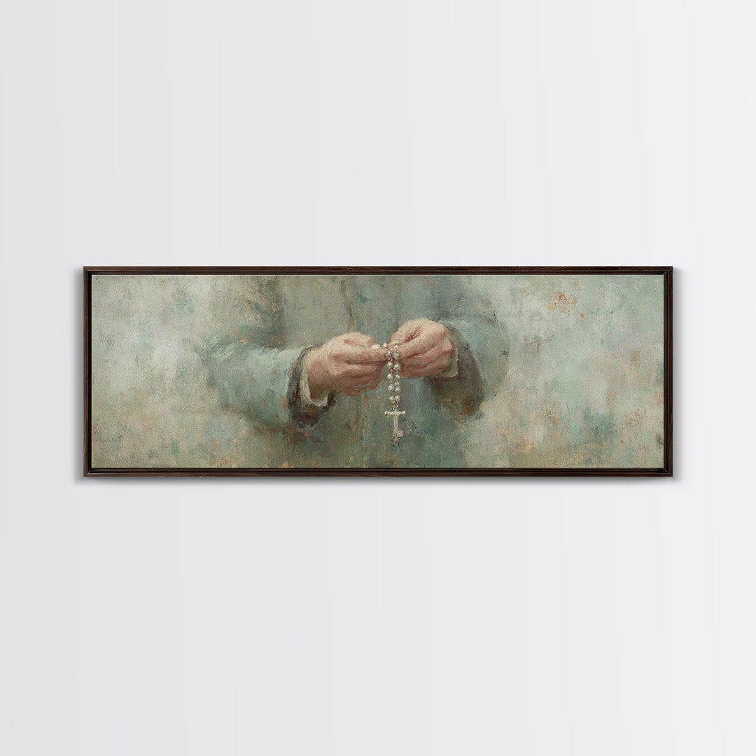 Grace In Stillness – Framed Canvas Print – Christian Wall Art – Christian Art Canvas – Panoramic Painting – Christian Art – Jesus Painting