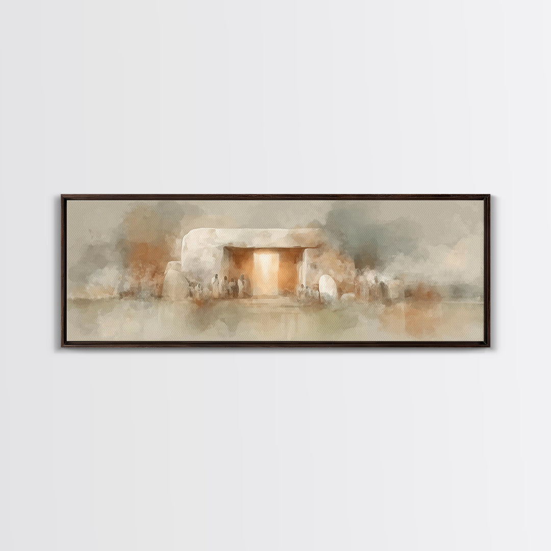 Light Of Renewal | Framed Canvas Print | Panoramic Print | Christian Wall Art | Christian Art Canvas | Christmas Art | Jesus Painting