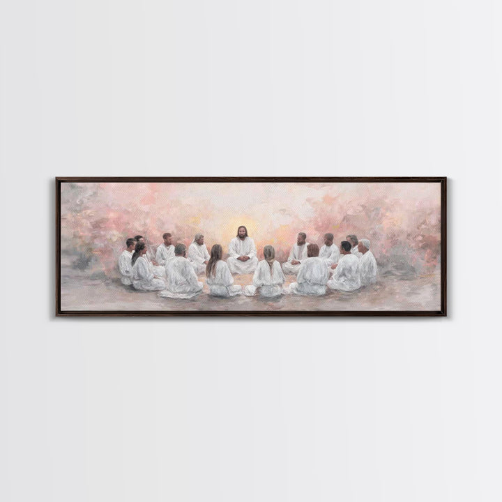 Circle Of Peace | Framed Canvas Print | Extra Wide Art | Christian Wall Art | Christian Art Canvas | Christian Painting | Jesus Art Print