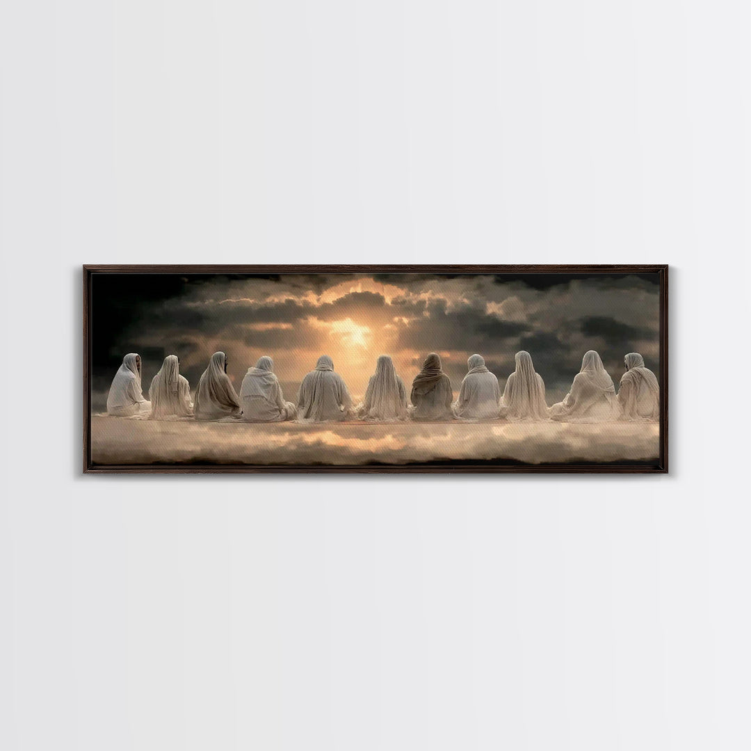 Sacred Dawn, Framed Canvas Print, Panoramic Art, Christian Christmas Art, Christian Art Canvas, Jesus Painting, Christian Wall Art