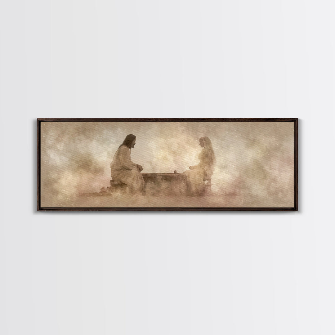Well Of Mercy – Framed Canvas Print – Panoramic Painting – Christian Art Canvas – Jesus Painting – Christian Wall Art – Christian Art Work