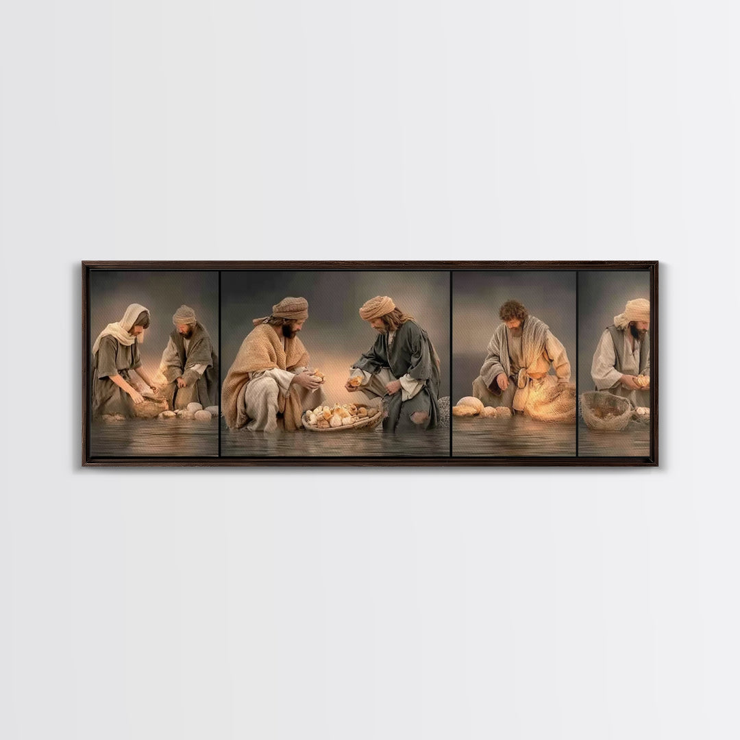 Dawn Of Provision – Framed Canvas Print – Christian Art Canvas – Panoramic Art – Jesus Painting – Christian Wall Art – Christian Gift