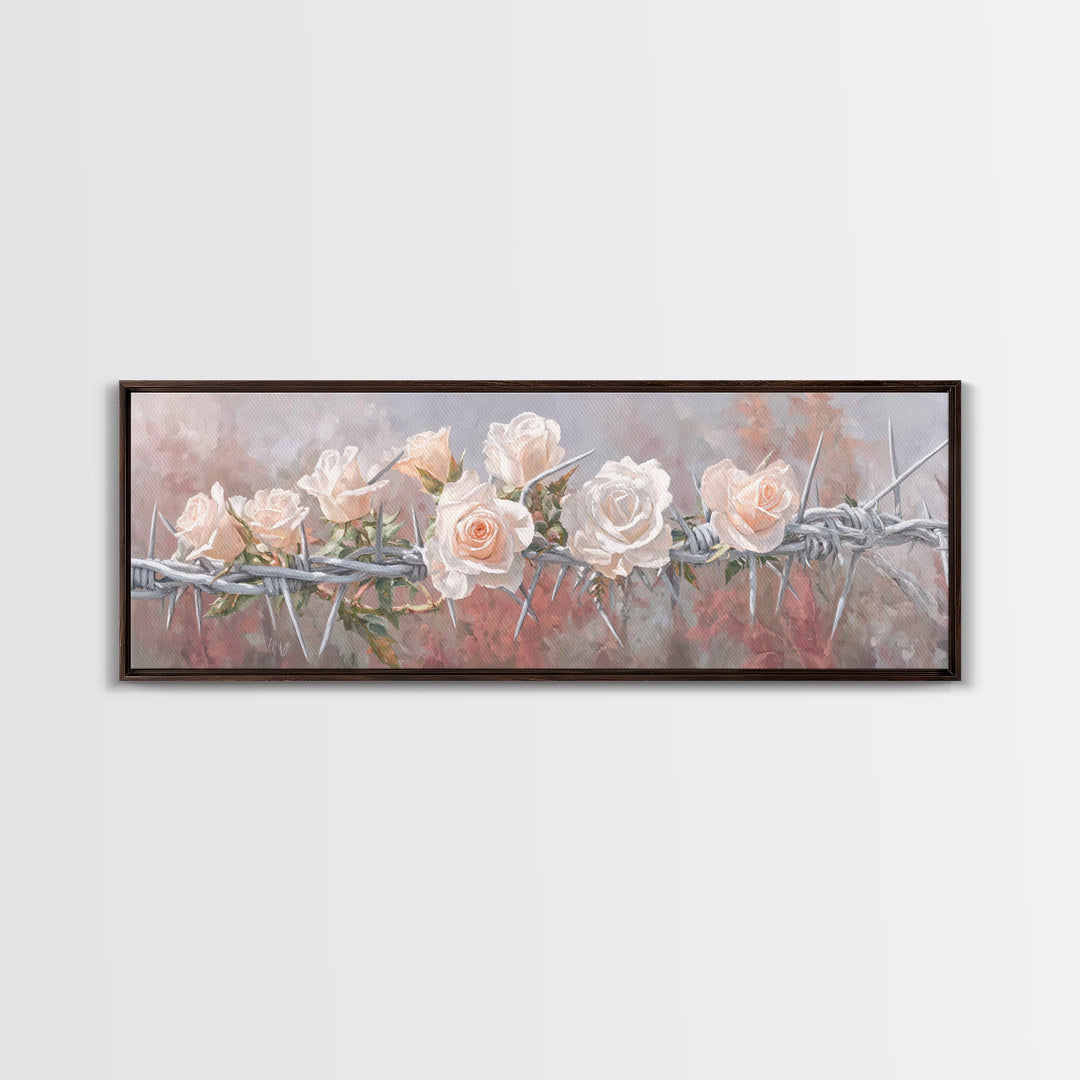 Thorns Of Grace | Framed Canvas Print | Christian Art | Christian Wall Art | Panoramic Art | Christian Painting | Christian Art Canvas