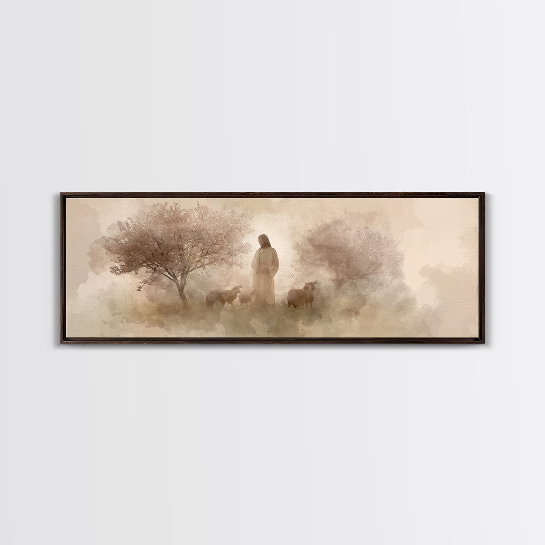 Blossoms Of Peace – Framed Canvas Print – Panoramic Print – Christian Art Canvas – Christian Wall Art – Jesus Painting – Christian Gift
