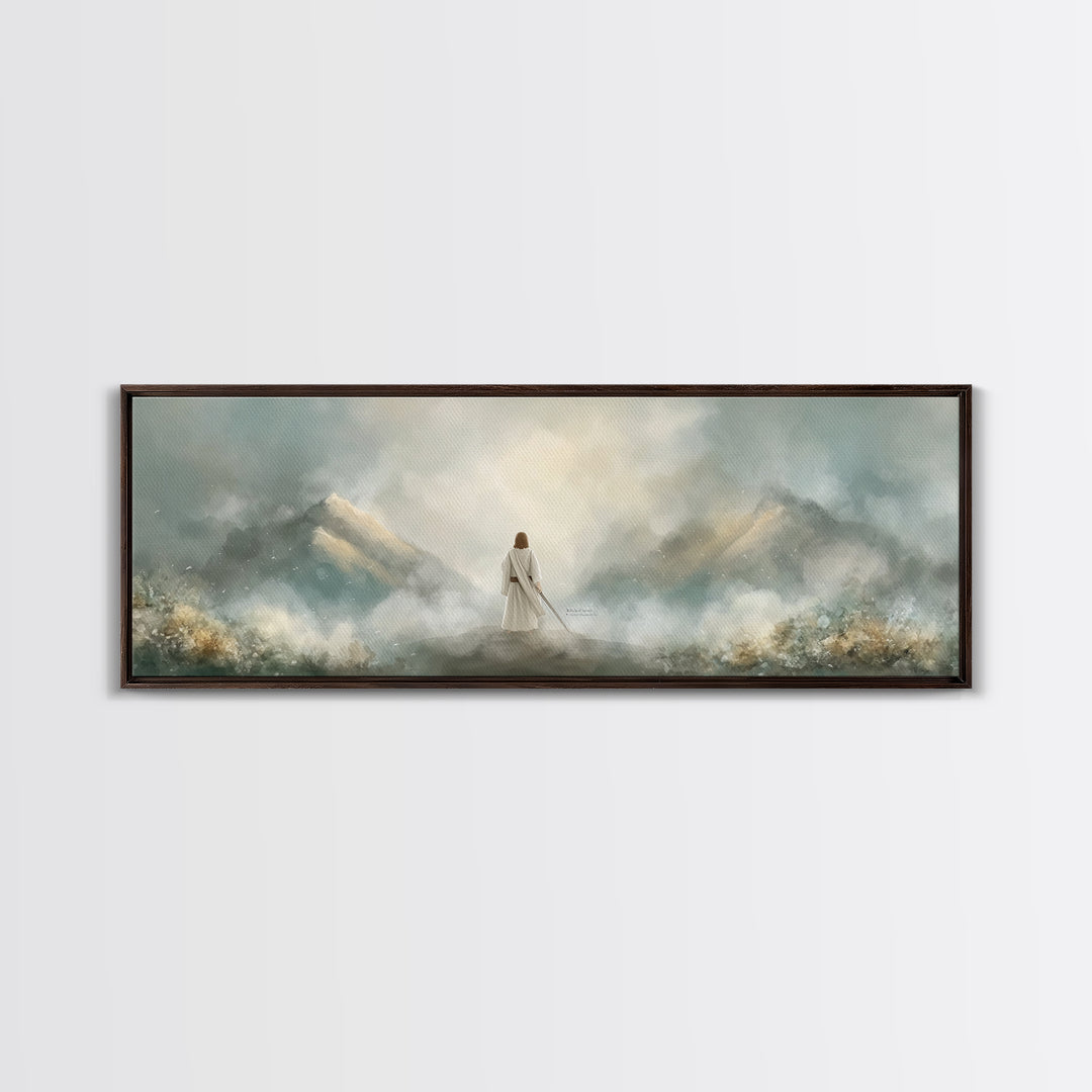 Hills of Consolation | Framed Canvas Print | Christian Wall Art | Jesus Painting | Panoramic Painting | Christian Art Canvas | Christian Ch
