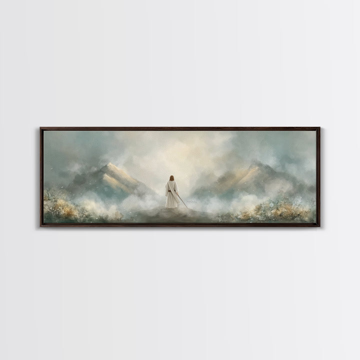 Hills of Consolation | Framed Canvas Print | Christian Wall Art | Jesus Painting | Panoramic Painting | Christian Art Canvas | Christian Ch