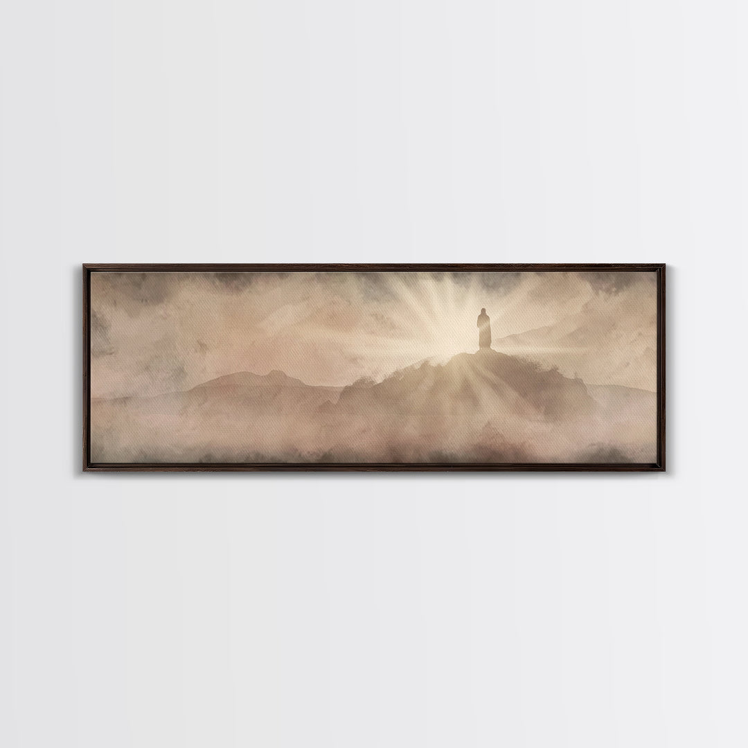Ascension Glory – Framed Canvas Print – Christian Wall Art – Jesus Painting – Panoramic Art – Christian Art Canvas – Christian Christmas De