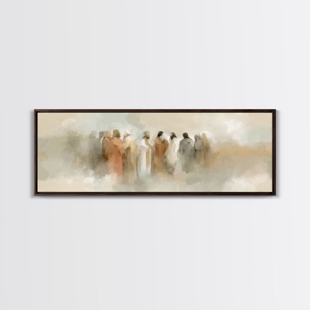 Clouds of Majesty | Framed Canvas Print | Christian Wall Art | Jesus Painting | Panoramic Wall Art | Christian Art Canvas | Vintage Christi