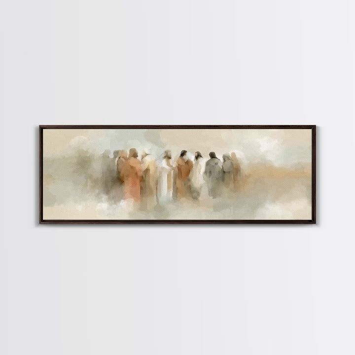 Clouds of Majesty | Framed Canvas Print | Christian Wall Art | Jesus Painting | Panoramic Wall Art | Christian Art Canvas | Vintage Christi