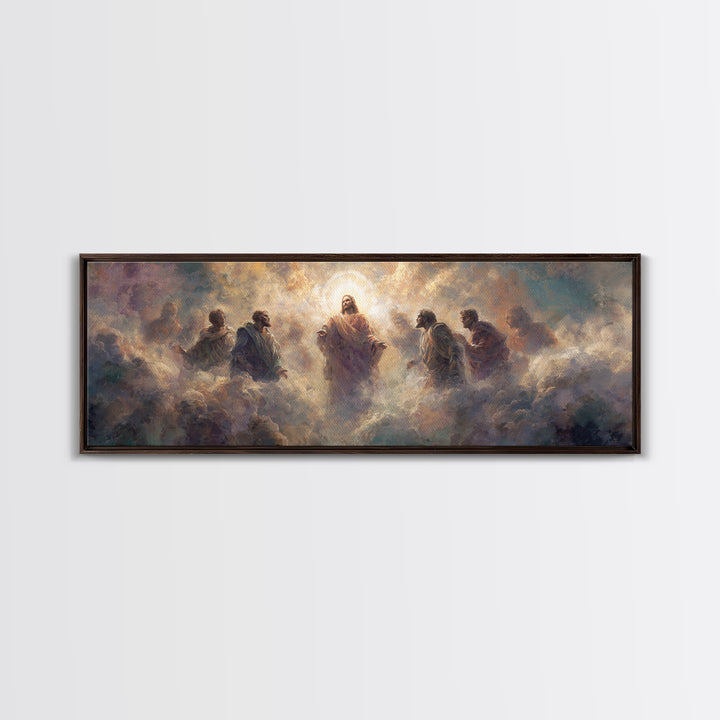 Circle Of Light | Framed Canvas Print | Christian Wall Art | Panoramic Painting | Jesus Painting | Christian Art Canvas | Large Christian A