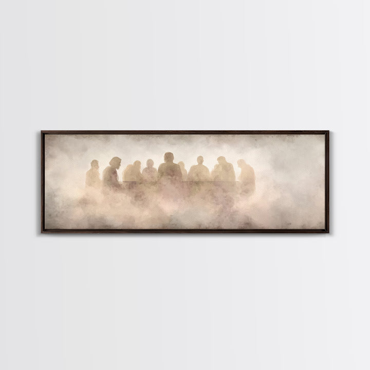 Upper Room Silence, Framed Canvas Print, Christian Wall Art, Panoramic Frame, Christian Art Canvas, Jesus Painting, Large Christian Paintin