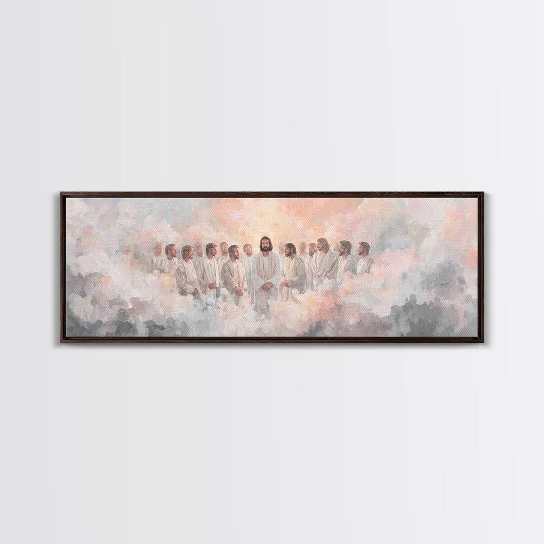 Celestial Assembly – Framed Canvas Print – Christian Wall Art – Panoramic Painting – Jesus Painting – Christian Art Canvas – Large Christia
