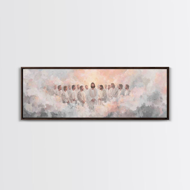 Celestial Assembly – Framed Canvas Print – Christian Wall Art – Panoramic Painting – Jesus Painting – Christian Art Canvas – Large Christia