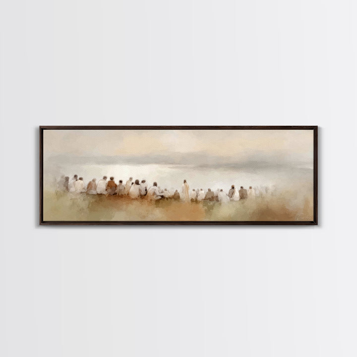 Heavenly Meadow Peace – Framed Canvas Print – Christian Art Print – Panoramic Painting – Jesus Art Print – Christian Wall Art – Christmas A