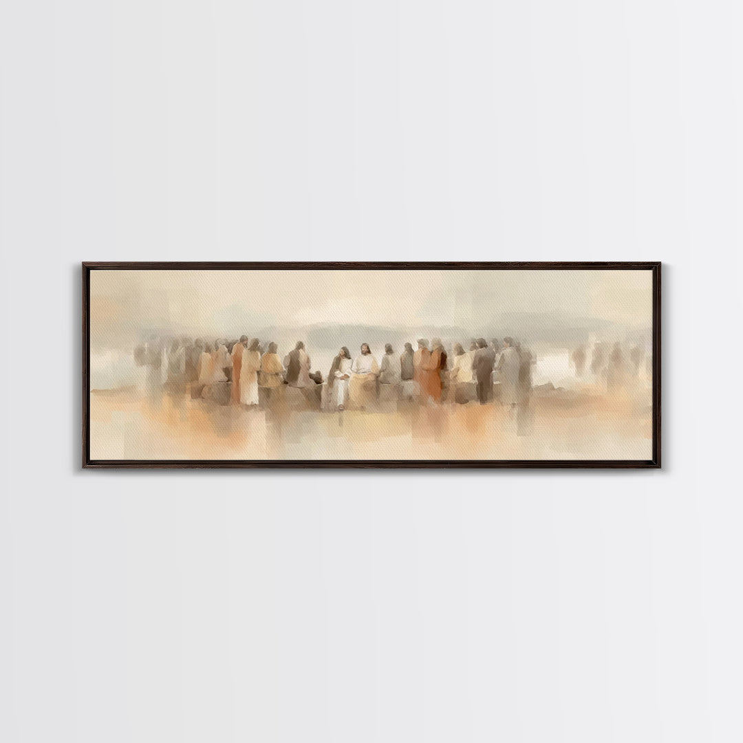 Still Waters Hope, Framed Canvas Print, Christian Wall Art, Panoramic Art, Jesus Canvas Art, Christian Painting, Christian Christmas Art