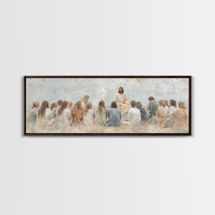 Desert Morning Calm – Framed Canvas Print – Christian Art – Panoramic Wall Art – Jesus Painting – Christian Art Canvas – Christmas Art Prin