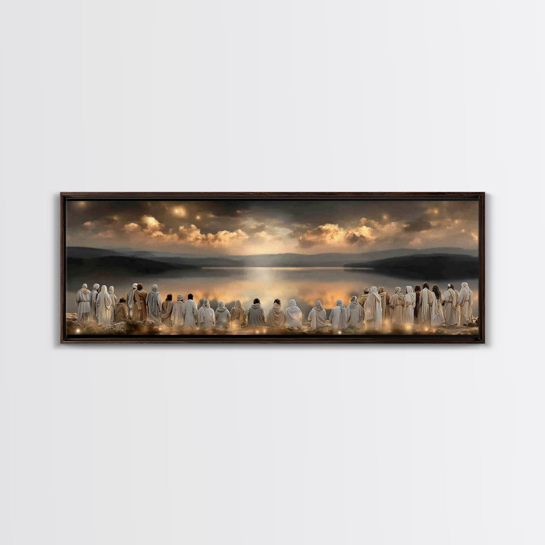Rising Promise Light – Framed Canvas Print – Christian Wall Art – Panoramic Print – Jesus Canvas Art – Modern Christian Art – Christmas Déc