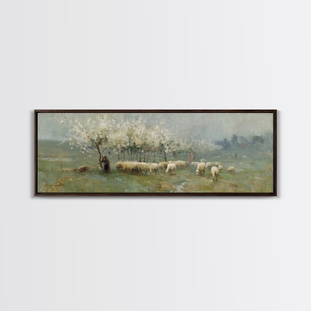 Fields Of Stillness | Framed Canvas Print | Panoramic Frame | Christian Art Work | Jesus Painting Canvas | Christian Decorations | Christia