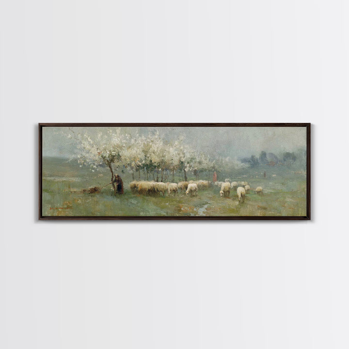 Fields Of Stillness | Framed Canvas Print | Panoramic Frame | Christian Art Work | Jesus Painting Canvas | Christian Decorations | Christia
