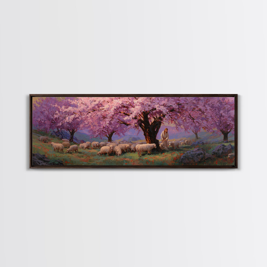 Petal Haven Light | Framed Canvas Print | Panoramic Print | Christian Wall Art | Jesus Painting | Christian Art Gift | Christian Canvas Art