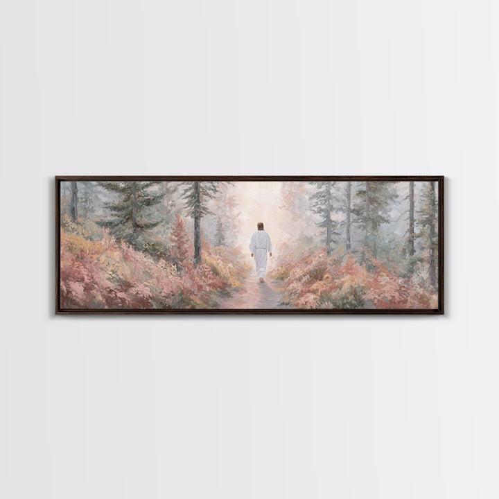 Light Of The Way, Framed Canvas Print, Panoramic Wall Art, Christian Art Canvas, Jesus Painting, Christian Christmas Art, Christian Wall Ar