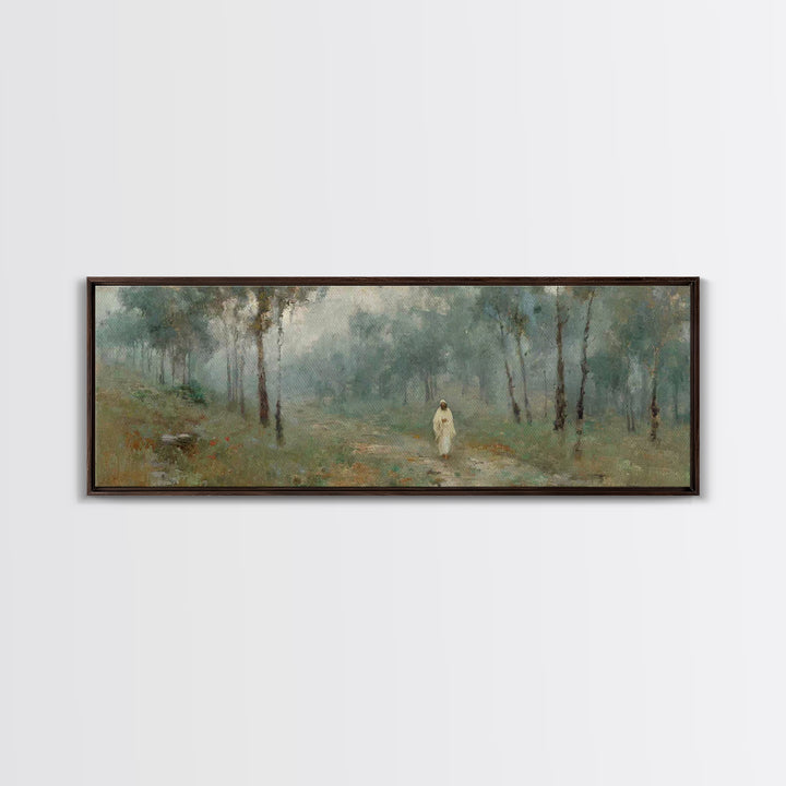 Forest Of Mercy - Framed Canvas Print - Panoramic Painting - Christian Wall Art - Jesus Painting - Christian Art Work - Christmas Art