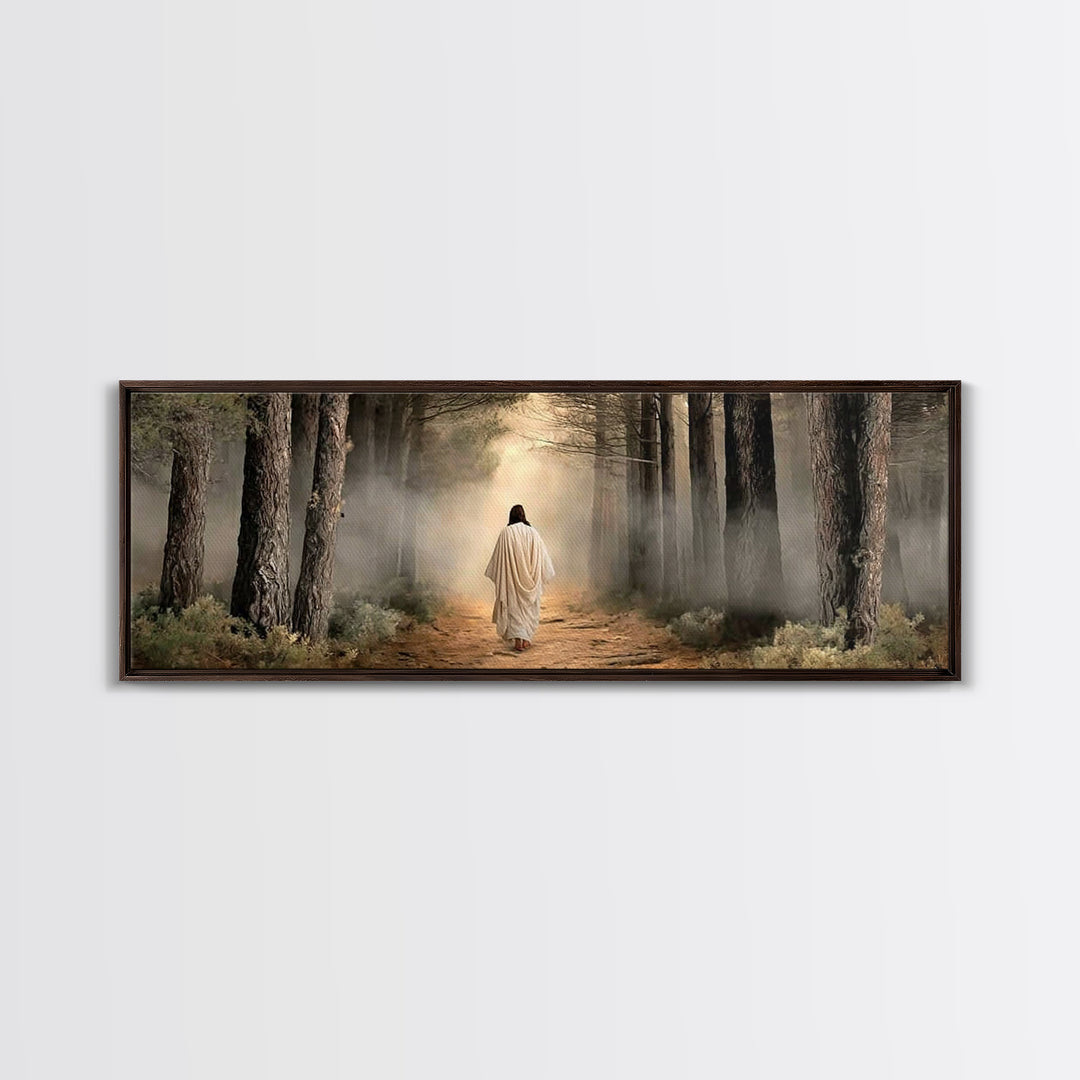 Walk In Holiness – Framed Canvas Print – Panoramic Frame – Christian Art Print – Jesus Painting – Christian Wall Art – Christmas Art