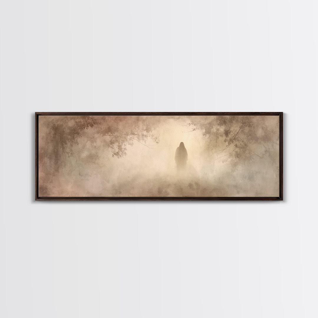 Radiant Stillness – Framed Canvas Print – Panoramic Painting – Christian Art – Jesus Painting – Christian Wall Art – Christmas Art