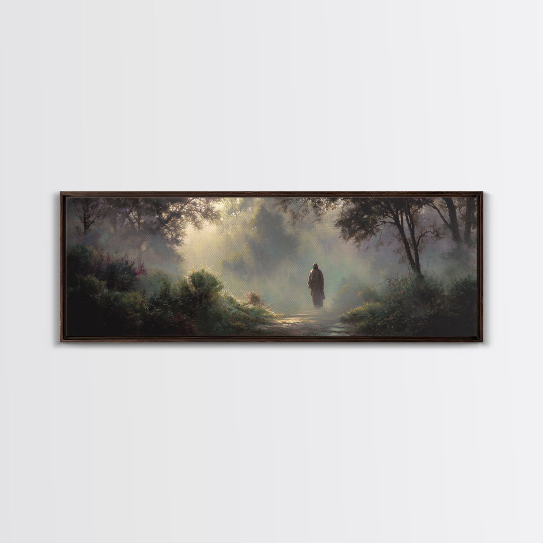 Light Through Eden – Framed Canvas Print – Panoramic Wall Art – Christian Art Canvas – Jesus Painting – Christian Art – Christian Christmas