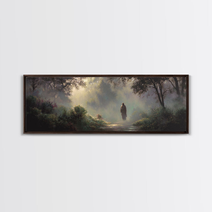 Light Through Eden – Framed Canvas Print – Panoramic Wall Art – Christian Art Canvas – Jesus Painting – Christian Art – Christian Christmas