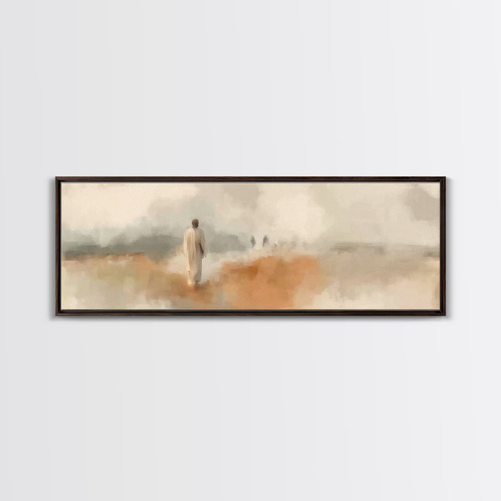 Grace In The Mist | Framed Canvas Print | Panoramic Wall Art | Christian Art Print | Jesus Painting | Christian Decorations | Christmas Art