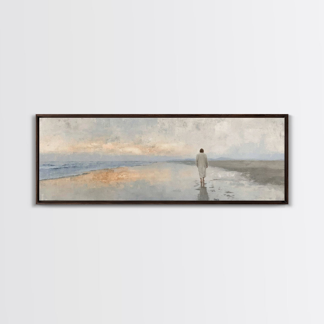 Heaven’s Footsteps – Framed Canvas Print – Panoramic Art – Christian Art Work – Jesus Art Print – Christian Wall Art – Christmas Art