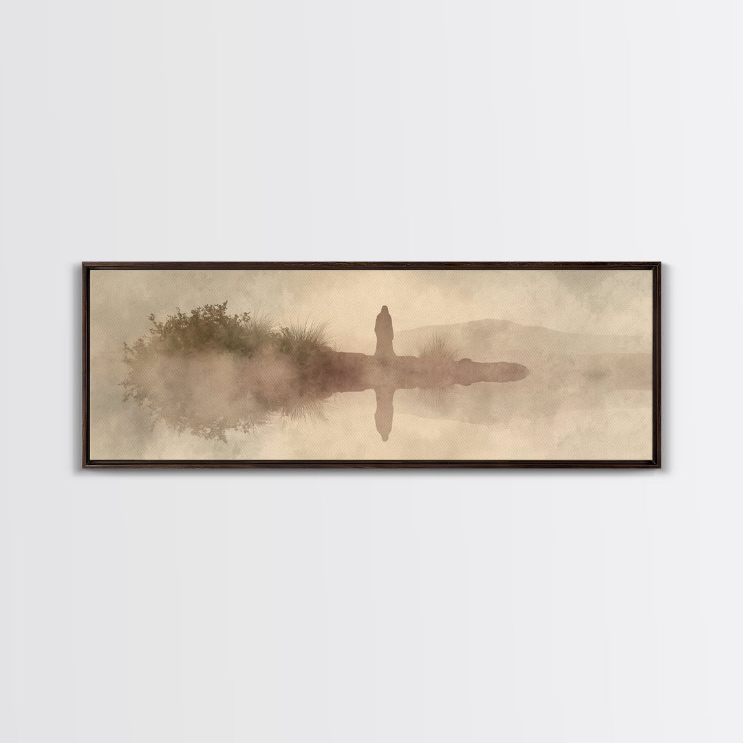 Horizon Of Light | Framed Canvas Print | Panoramic Art | Christian Art Canvas | Jesus Painting | Christian Wall Art | Christmas Art