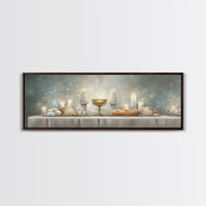 Table Of Covenant, Framed Canvas Print, Panoramic Wall Art, Christian Art Canvas, Christian Wall Art, Christian Christmas Art, Christian De