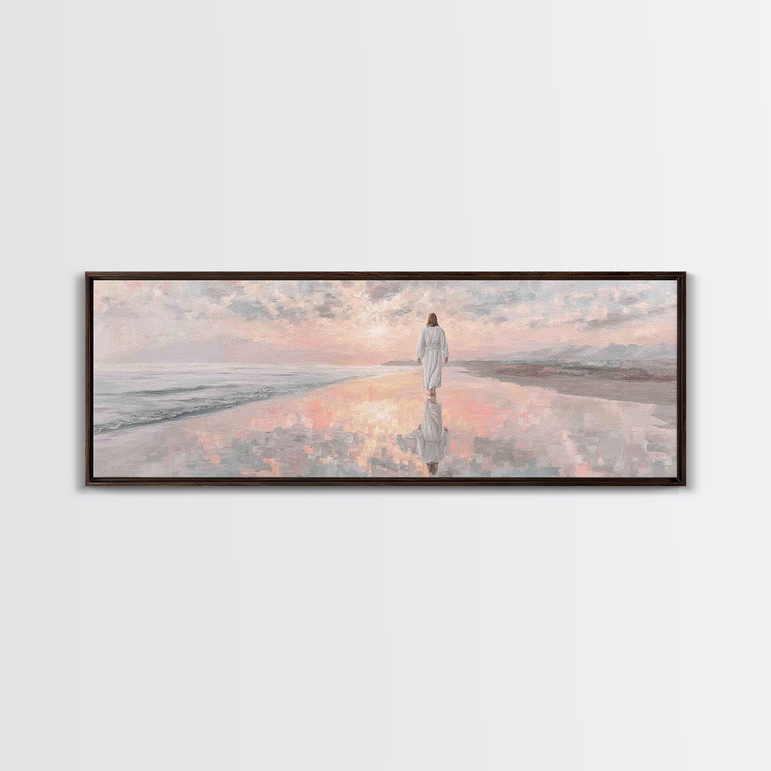 Reflections Of Grace, Framed Canvas Print, Christian Art Canvas, Panoramic Painting, Jesus Painting, Christian Wall Art, Christmas Art