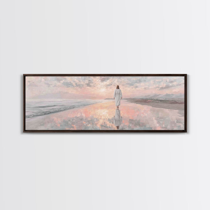 Reflections Of Grace, Framed Canvas Print, Christian Art Canvas, Panoramic Painting, Jesus Painting, Christian Wall Art, Christmas Art