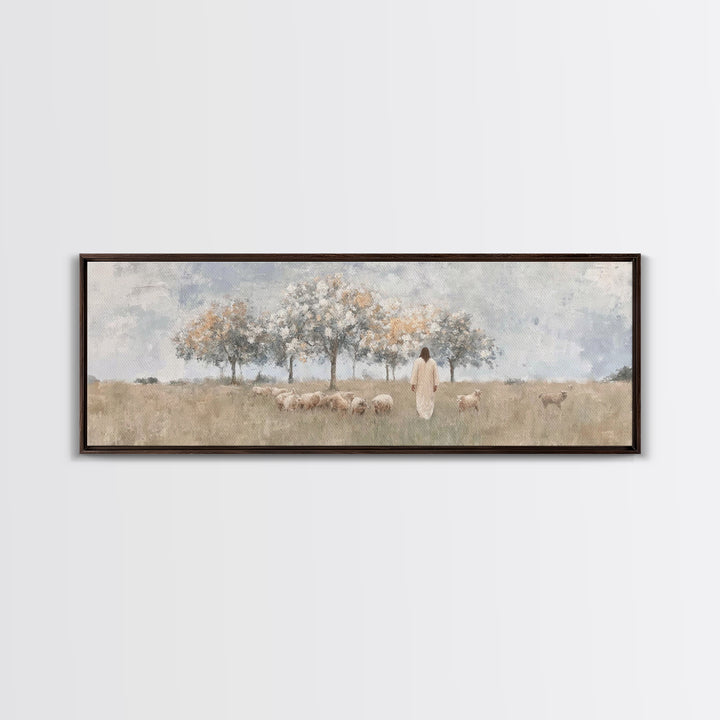 Orchard Of Mercy | Framed Canvas Print | Panoramic Painting | Christian Art Canvas | Christian Wall Art | Jesus Painting | Christmas Art