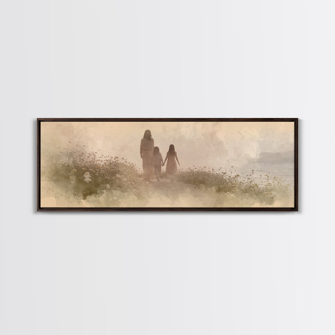 Ocean Ridge Blessing | Framed Canvas Print | Panoramic Painting | Christian Art Canvas | Jesus Painting | Christian Wall Art | Christian De