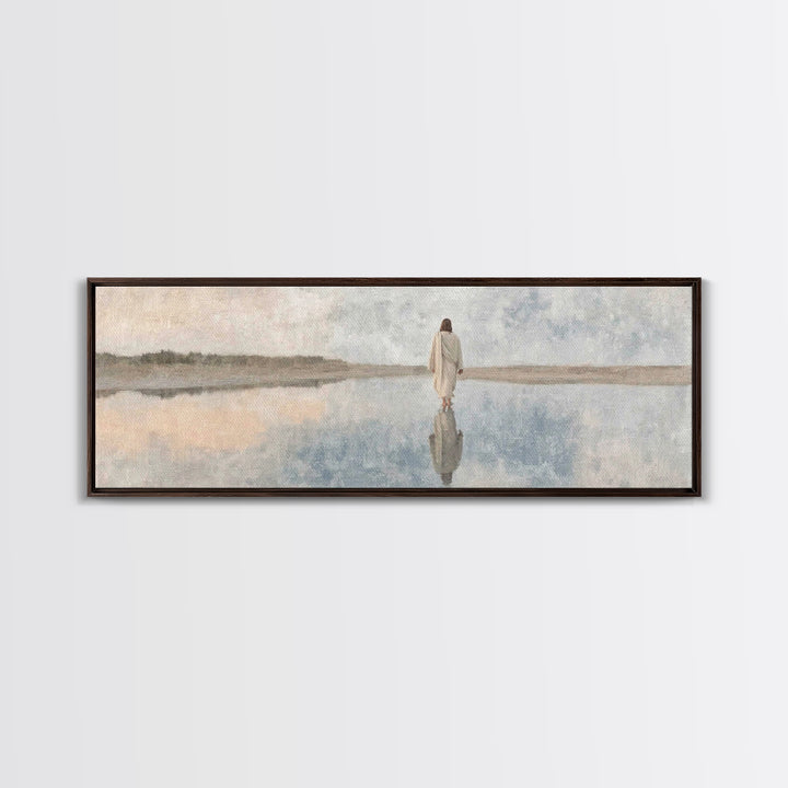 Path Of Peace – Framed Canvas Print – Panoramic Art – Christian Wall Art – Jesus Painting – Christian Art Canvas – Christian Decor