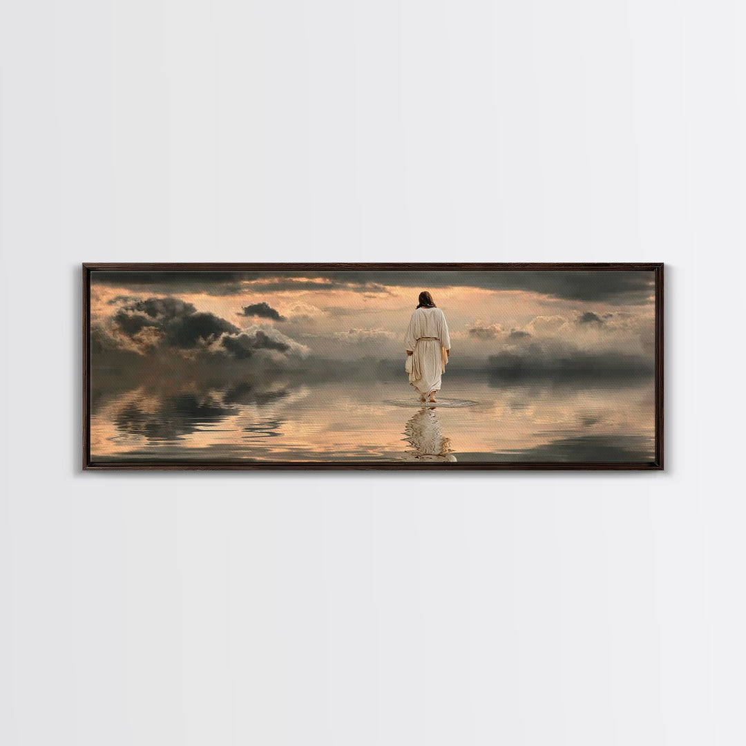 Silent Redeemer | Framed Canvas Print | Panoramic Painting | Christian Wall Art | Jesus Canvas Art | Christian Art Print | Christian Decor