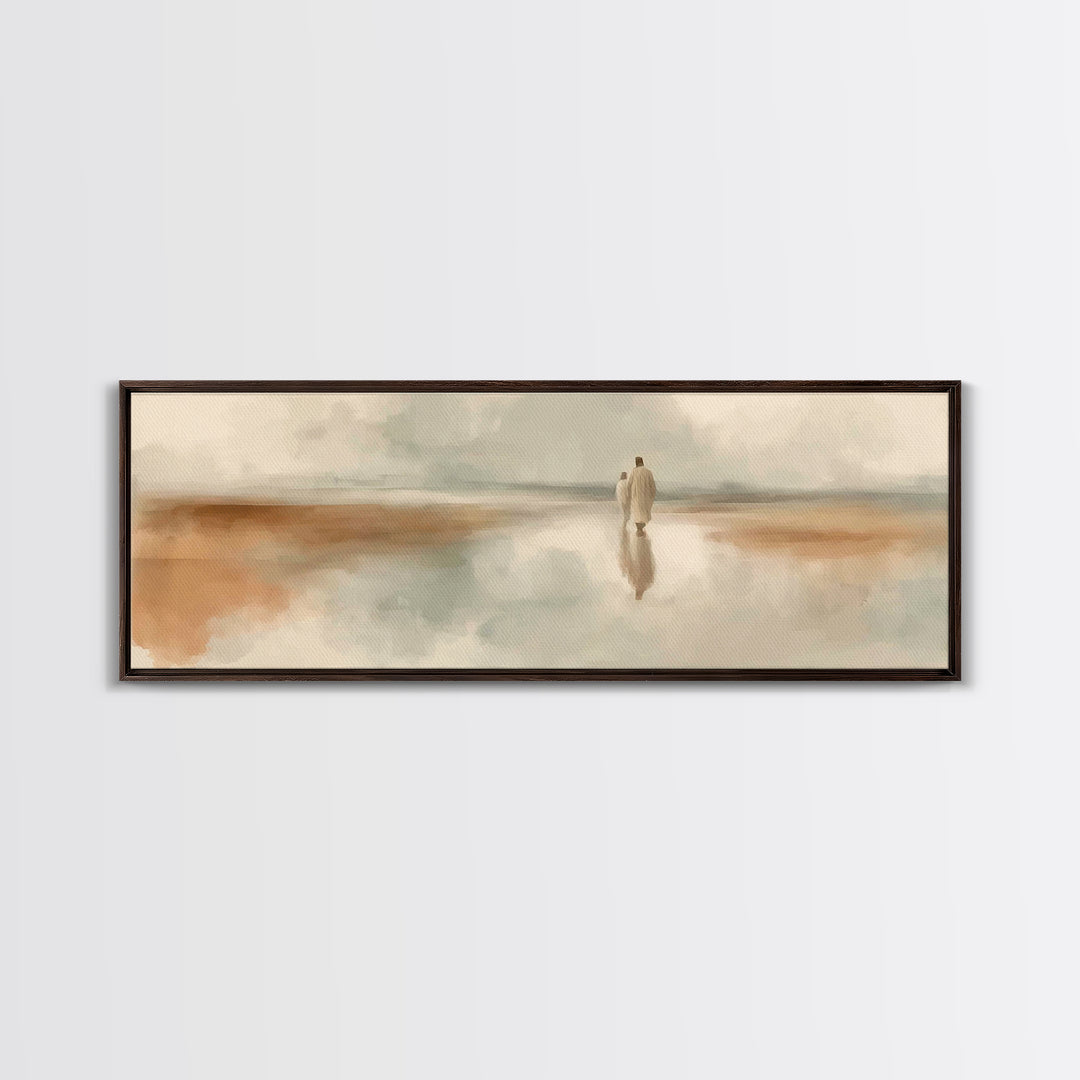 Eternal Calm – Framed Canvas Print – Panoramic Frame – Christian Art – Jesus Painting – Christian Canvas Art – Christian Wall Art