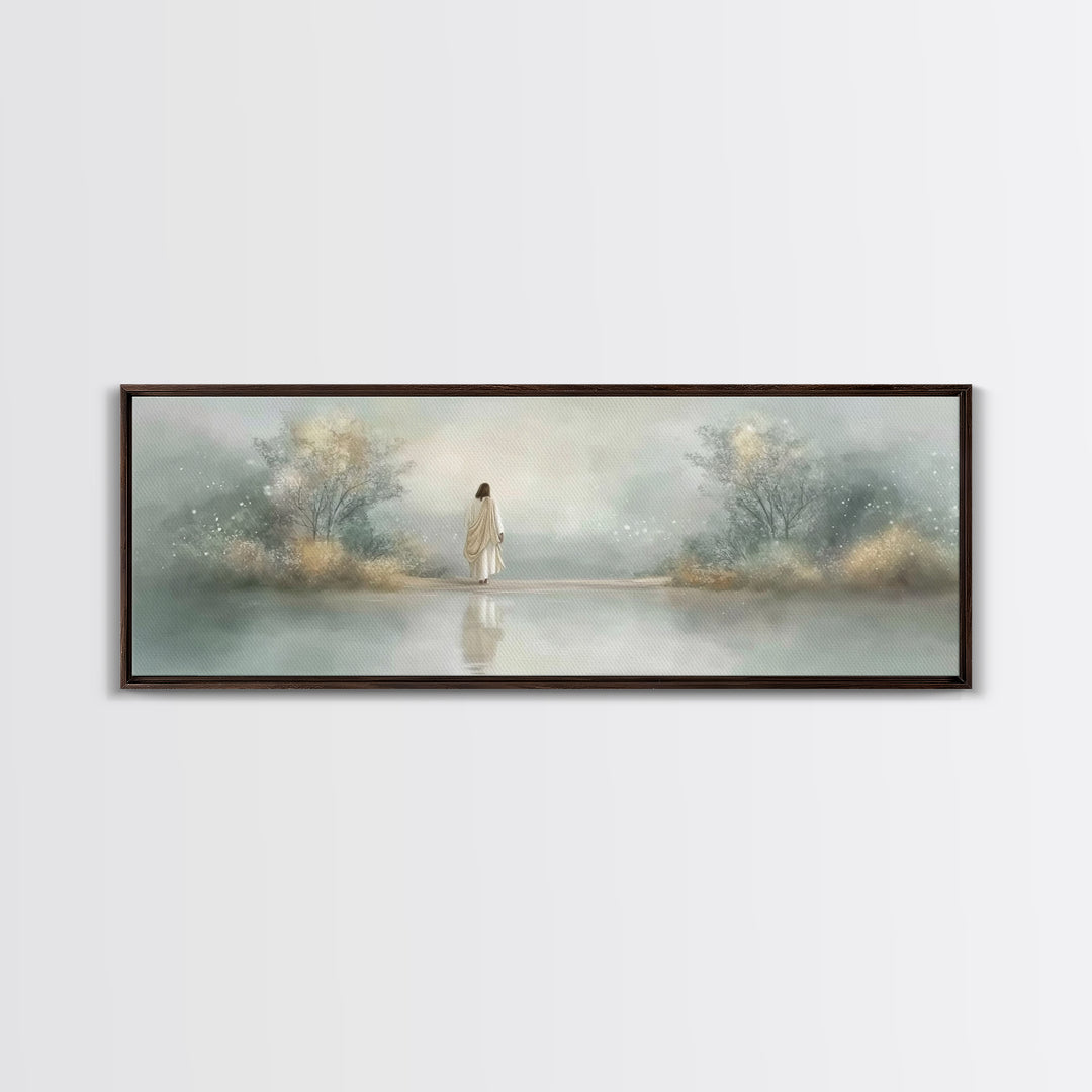 Sacred Horizon, Framed Canvas Print, Panoramic Wall Art, Christian Painting, Jesus Art Print, Christian Decor, Christian Gift Ideas